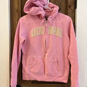 Pink adult small Abercrombie, half zip hoodie